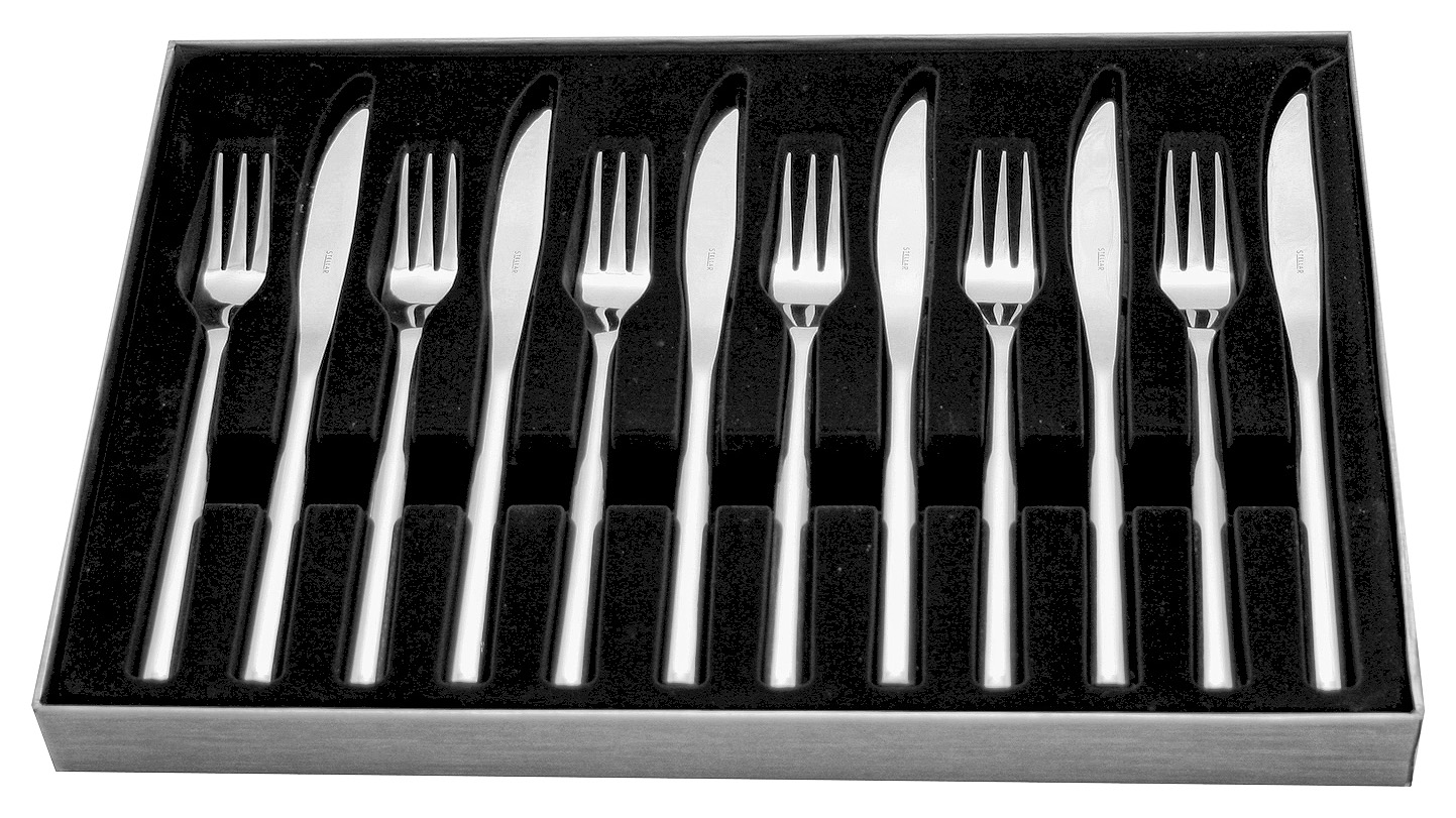Stellar Rochester 12 Piece Knife Set Polished Stainless Steel Boxed